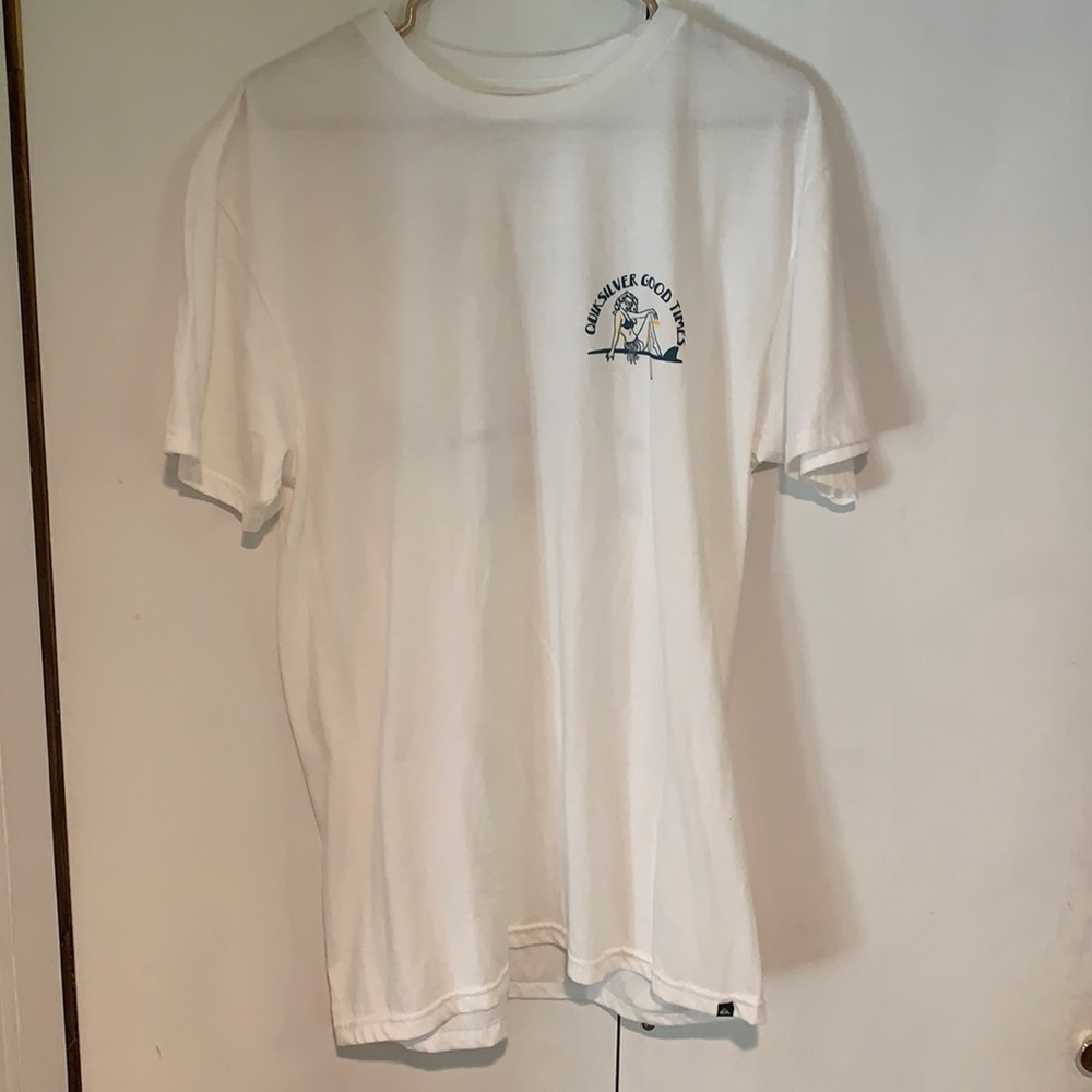 Quicksilver white vintage good times shirt size L